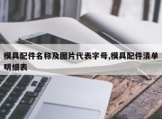 模具配件名称及图片代表字母,模具配件清单明细表